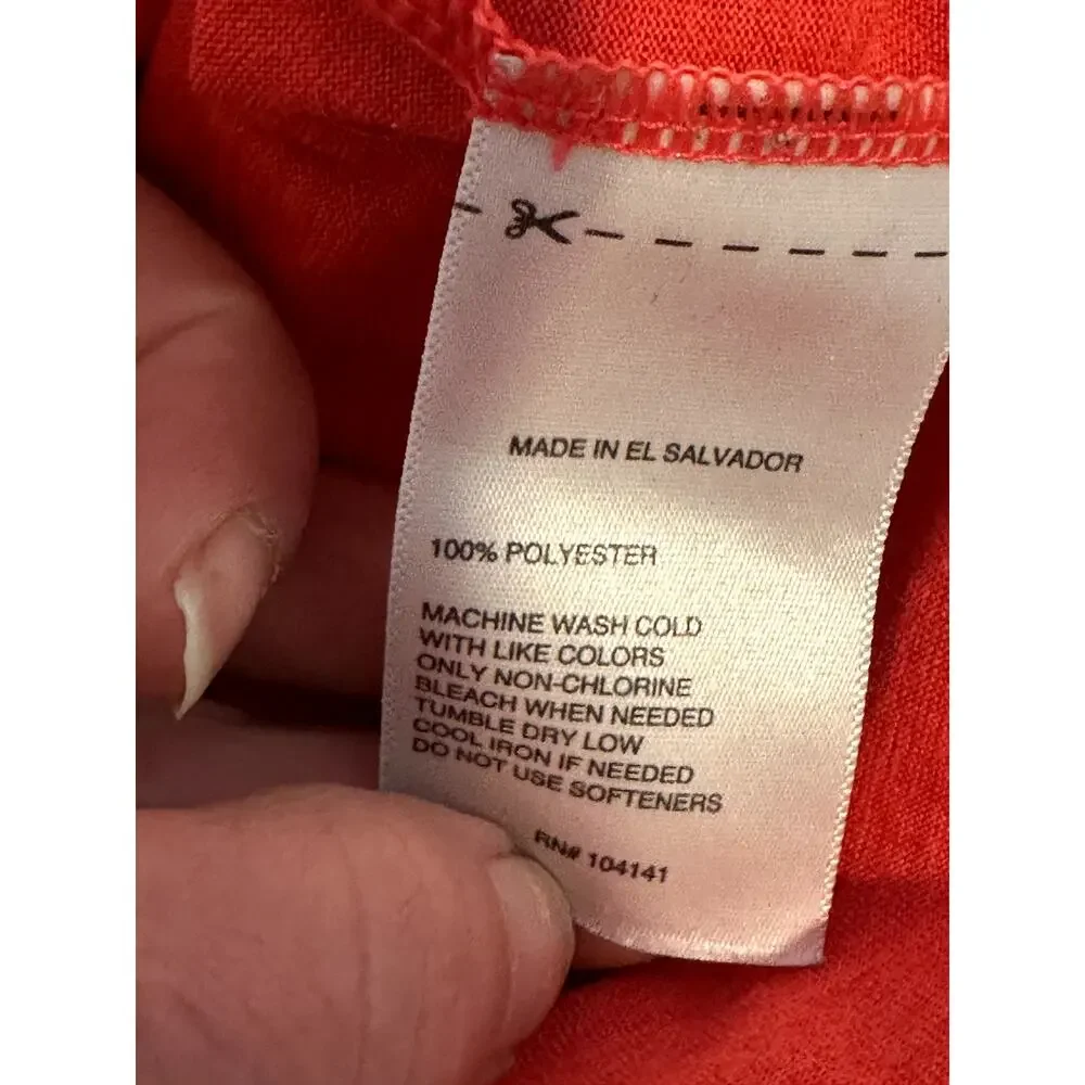 Reebok Women's Orange Performance Heather Quarter Zip Long Sleeve Shirt S